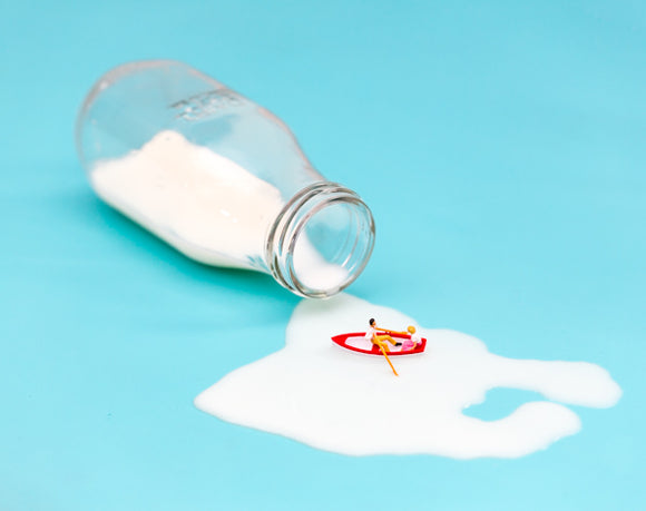 Postkort - Ikke gråt over spilt melk